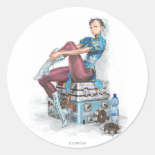 Sticker Rond Chun-Li attachant la chaussure
