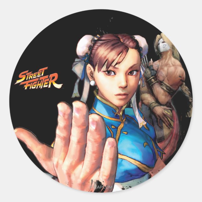 Sticker Rond Chun-Li Vs. Vega (Devant)