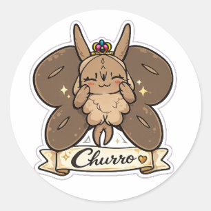 Sticker Rond Churro, mascotte d'InkAndCrits 