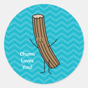Sticker Rond Churro vous aime !
