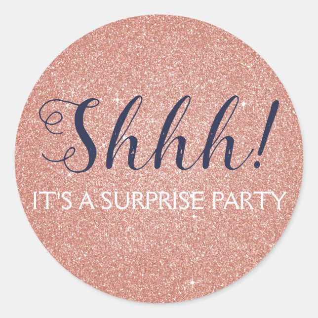 Sticker Rond Chut ! Anniversaire du Rose surprise Gold (Devant)