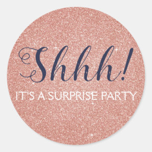 Sticker Rond Chut ! Anniversaire du Rose surprise Gold