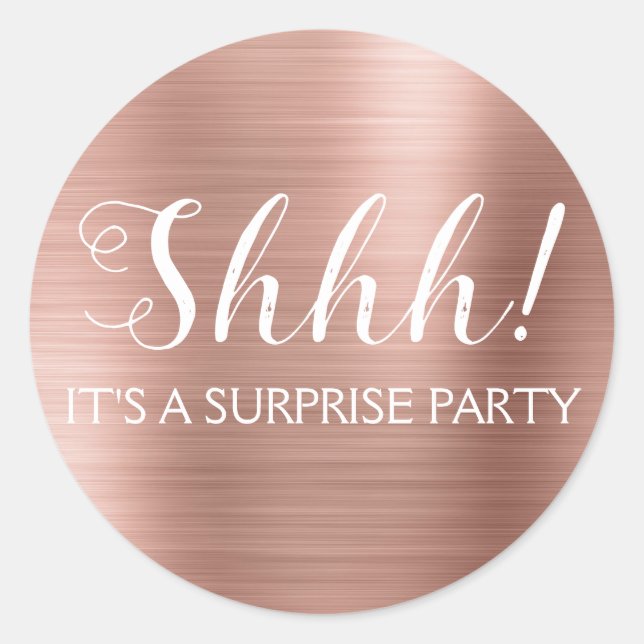 Sticker Rond Chut ! Surprise Anniversaire - Gold Rose (Devant)