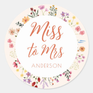 Sticker Rond Chute Fleur sauvage fantaisiste Mme à Mme Fête des