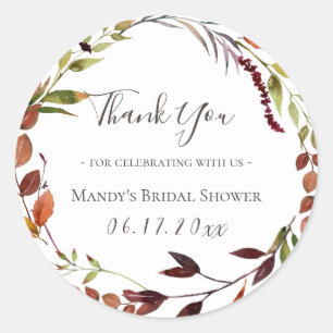 Sticker Rond Chute Foliage Vert Merci de couronne