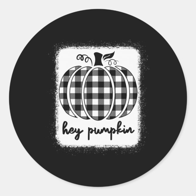 Sticker Rond Chute Noir Et Blanc Plaid Hey Citrouille 1 (Devant)