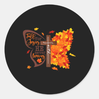 Sticker Rond Chute Pour Jésus Il N'A Jamais Feuille Butterfly C