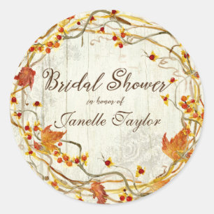 Sticker Rond Chute Rouge Rouille Folithe Wreath Fête des mariée