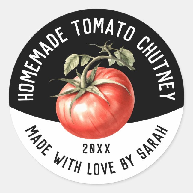 Sticker Rond Chutney de tomates éditable Maison Conserver (Devant)
