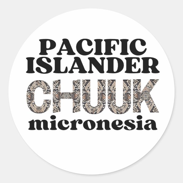 Sticker Rond Chuuk Chuukese Pacific Islander Micronésie (Devant)