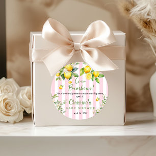Sticker Rond Ciao Bambina Baby Shower Merci 