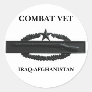 STICKER ROND CIB2SUBD3, COMBAT VET, IRAK-AFGHANISTAN