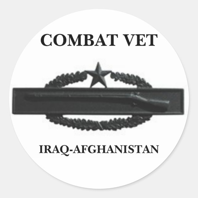STICKER ROND CIB2SUBD3, COMBAT VET, IRAK-AFGHANISTAN (Devant)