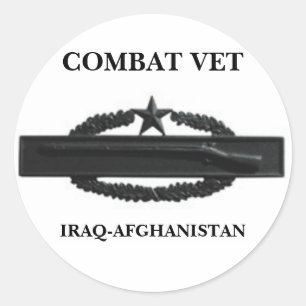 STICKER ROND CIB2SUBD3, VÉTÉRINAIRE DE COMBAT, IRAQ-AFGHANIST