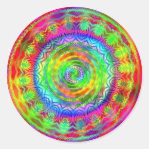Sticker Rond Cible Tie-dye