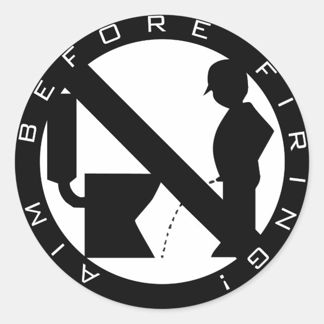 Sticker Rond Cibler avant de tirer (Devant)