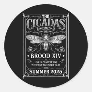 Sticker Rond Cicada Brood Xiv Été 2025 Réunion Tour d'été 2025 