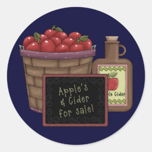 Sticker Rond cidre d'Apple
