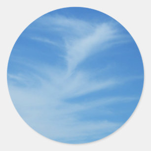 Sticker Rond Ciel bleu avec nuages blancs Abstrait Nature Photo