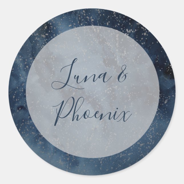 Sticker Rond Ciel Céleste De Nuit Avec Enveloppe De Cadre (Devant)