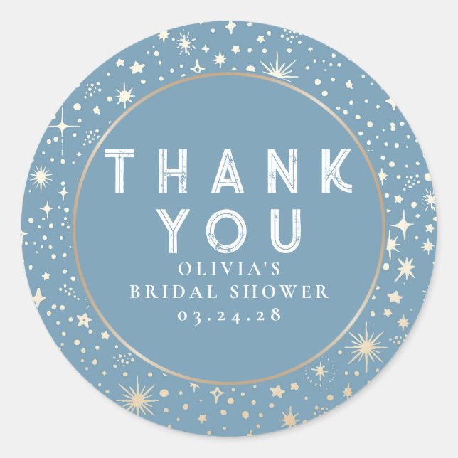 Sticker Rond Ciel de nuit étoilé Merci céleste (Devant)