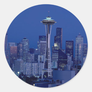 Sticker Rond Ciel de Seattle