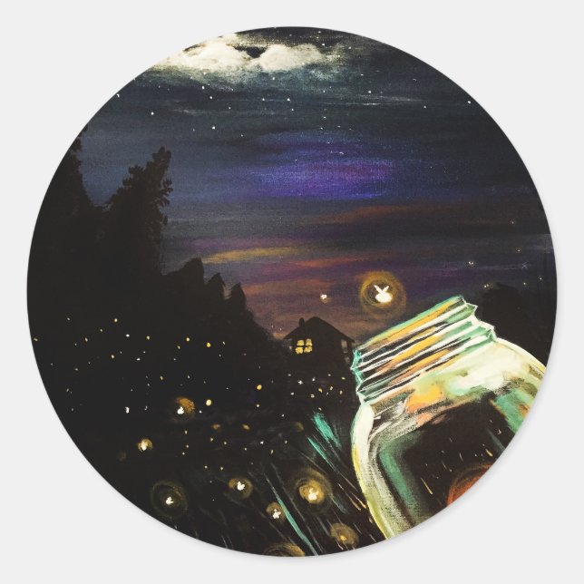 Sticker Rond Ciel de vol incendie (Devant)