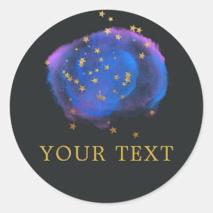 Sticker Rond Ciel nocturne étoiles espace fantaisie