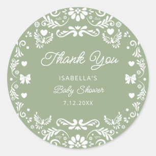 Sticker Rond Cielito Lindo Talavera Mexicaine Baby Show Merci