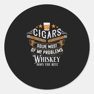Sticker Rond Cigars Solve Most Of My Problems Whiskey