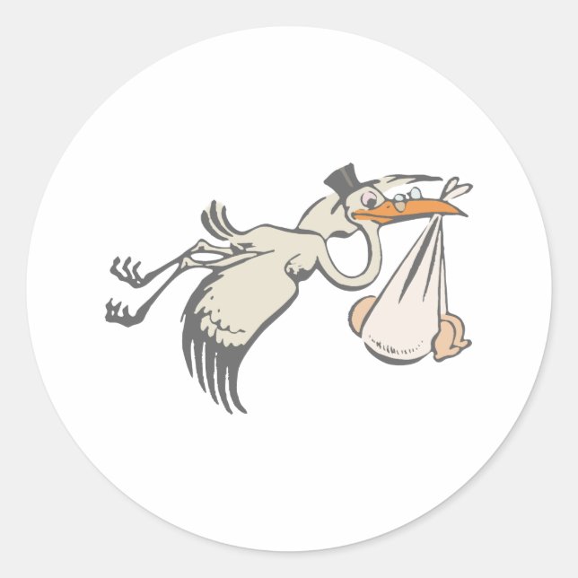 Sticker Rond Cigogne (Devant)