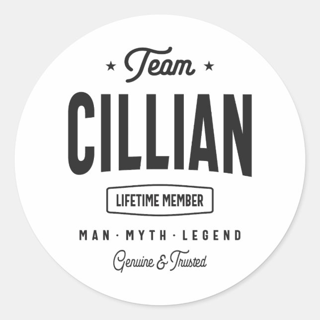 Sticker Rond Cillian Lifetime Membre Nom personnalisé Cillian (Devant)