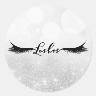 Sticker Rond Cils Extensions de cils Argent Beauté Favori