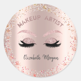 Sticker Rond Cils Faux Pailletés Élégants, Confettis, Maquillag