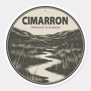 Sticker Rond Cimarron National Grassland Kansas Stream