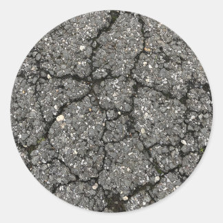Sticker Rond Ciment de pavage de rue d'asphalte noir