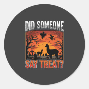 Sticker Rond Cimetière de l'alpaca Halloween Quelqu'un a dit fr