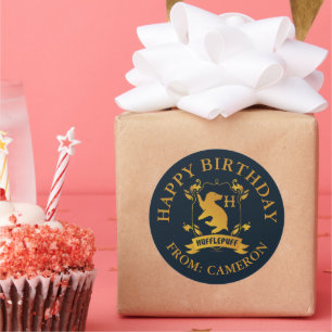 Sticker Rond Cimetière de maison HUFFLEPUFF™ Orné Joyeux anni