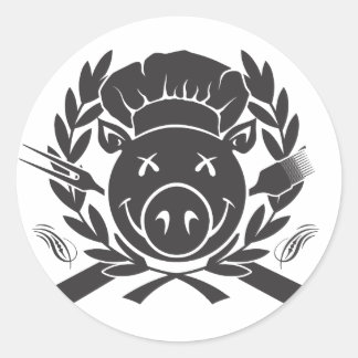 Sticker Rond Cimier BBQ noir
