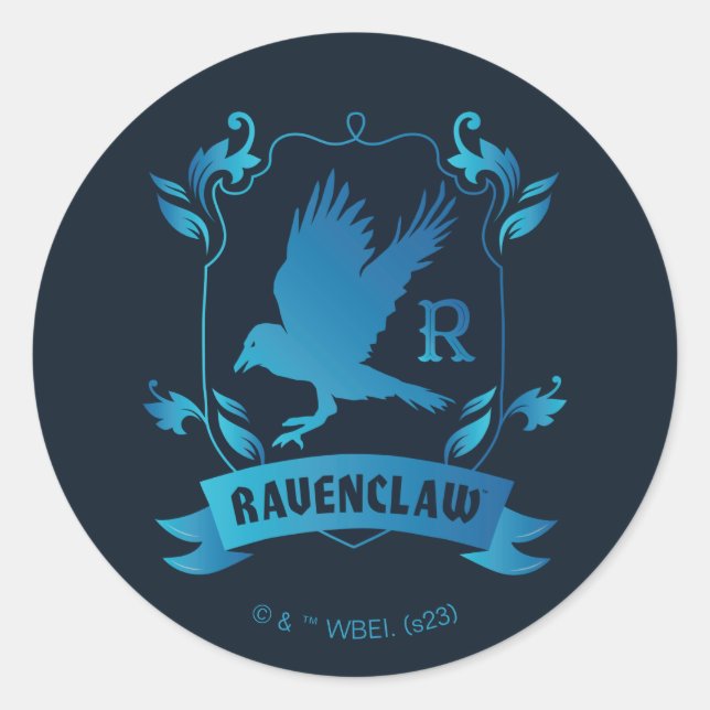 Sticker Rond Cimier de maison ORNÉ RAVENCLAW™ (Devant)