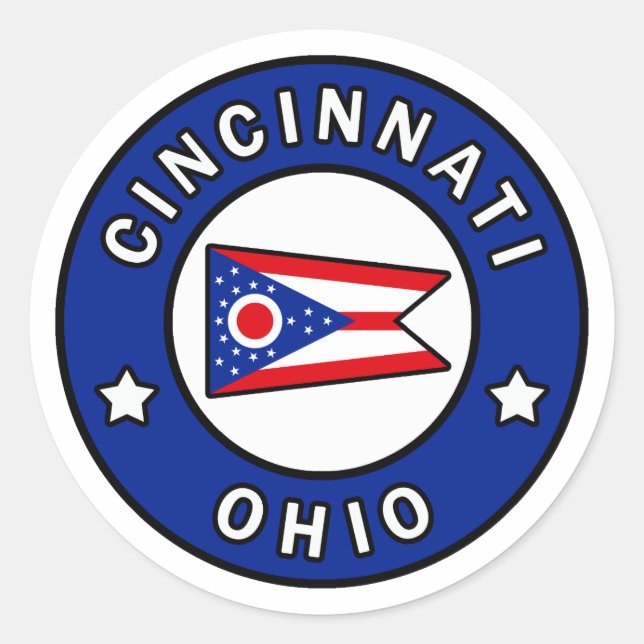Sticker Rond Cincinnati Ohio (Devant)