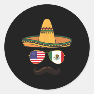 Sticker Rond Cinco De Mayo Célébration Mexicano American 2025 1
