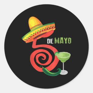 Sticker Rond Cinco De Mayo Fiesta Design Camisa 5 De Mayo Viva