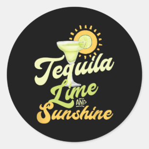 Sticker Rond Cinco De Mayo Margarita Boire Tequila Lime Et