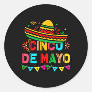 Sticker Rond Cinco De Mayo Mexicaine Fiesta 5 De Mayo Femmes G