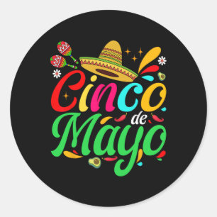Sticker Rond Cinco De Mayo pour hommes femmes enfants Fiesta me
