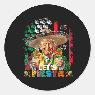 Sticker Rond Cinco De Mayo Trump Taco Drôle Trump Mexicain Trum