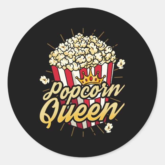 Sticker Rond Cinéma de nuit Popcorn (Devant)