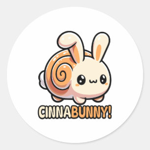 Sticker Rond Cinnabunny ! Cute Cannelle Roulette Bunny Pun