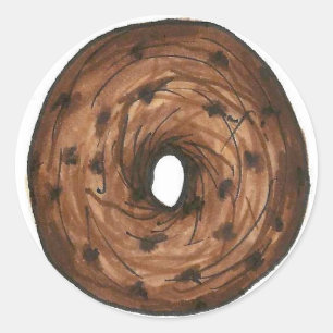Sticker Rond Cinnamon Raisin Bagel NYC Bagages Petit déjeuner